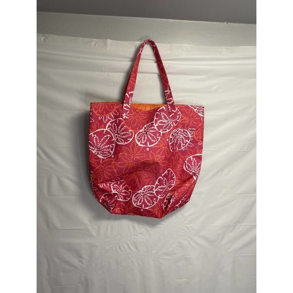 Lily Pulitzer All Over Seashell Tropical Print Shoulder Travel Bag Pink Orange - Picture 2 of 4